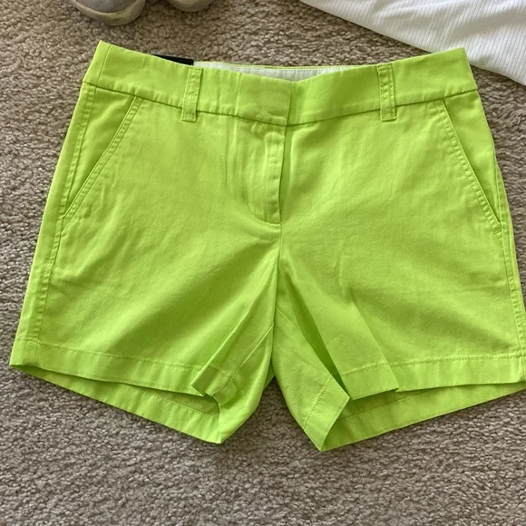 J. Crew Neon Green Chino Shorts - Picture 2 of 4